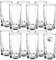 KADAX Trinkgläser aus hochwertigem Glas, 12er Set, Wassergläser, dickwandige Saftgläser, geriffelte Gläser für Wasser, Drink, Saft, Party, Cocktailgläser, Getränkegläser (12er SET 380ml hoch)
