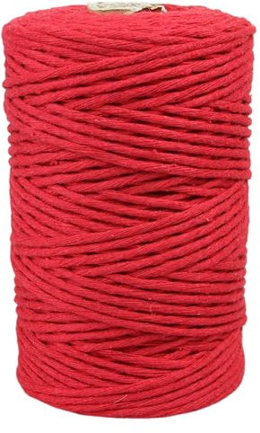 Mia Mote | Bio Gartenschnur Kordel 100m x 2mm Rot | Recycelte Baumwolle Pflanzschnur Pflanzenbinder Bindfaden Weihnachtsdeko Gartenarbeit Floristik DIY Bündeln Dekoration Wetterfest Reißfest