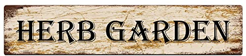 Herb Garden Sign Vintage Sign Retro Metal Plaque Bar Pub Poster Wall Art Decor Tin Sign 4x16 Inch