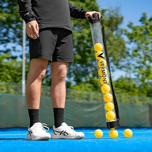 FORZA Vermont Tubo Recogepelotas Pickleball – Recolector de Pelotas con Correa Ajustable y Entrada de Goma | Capacidad para 13 Pickleballs