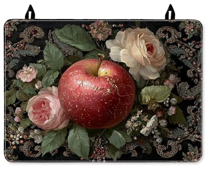 Copertura superiore per fornello elettrico, decorazione vintage con foglie di rosa autunnali, copertura per piano cottura a induzione o elettrico, 71 x 50 cm