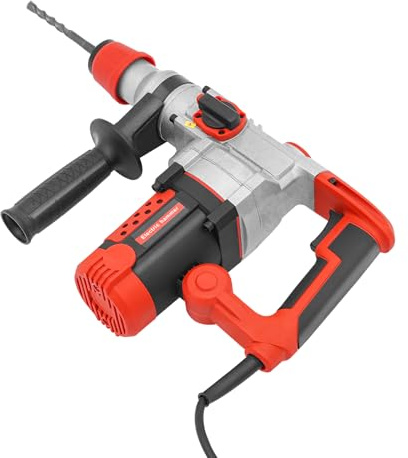 220V Bohrhammer Schlagbohrer SDS-Plus Meißelhammer Stemmhammer,mit Koffer,inkl. Bohrer und Meißelset,für Bohren, Fräsen und Brechen von Zement, Wänden Böden eingesetzt werden,0–930 U/min