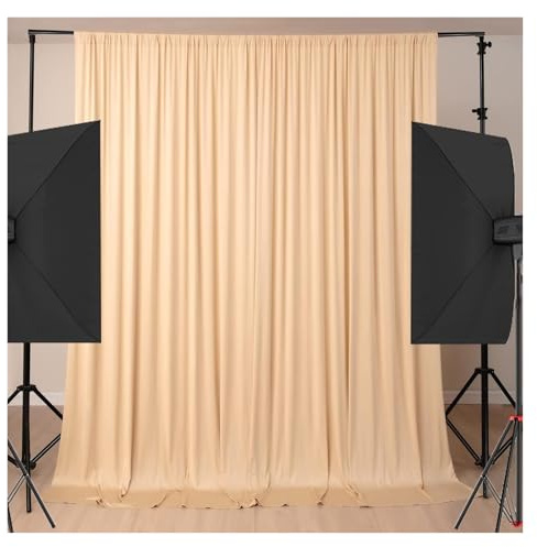 Toile de Fond pour Mariage Silky Wrinkle-Effect Backdrop Curtains Wedding Photography & Event Decor, Soft Drapes(Color 2,150x245cm(5x8FT))