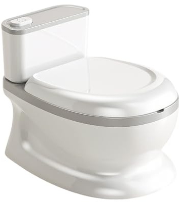 Nybhyjka Inodoro de entrenamiento para niños – Botón de descarga realista, silla de entrenamiento para niños | para sala de estar, dormitorio, baño, sala de juegos, jardín de infantes de 1 a 3 años