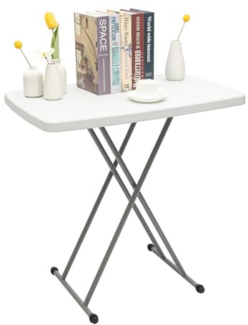 ZNLLQZN Tavolo pieghevole portatile, regolabile, multifunzione, da campeggio, da pranzo, da giardino, pieghevole, con elevata stabilità e funzionalità, 77 x 50 cm, altezza: 47 cm/64 cm/75 cm