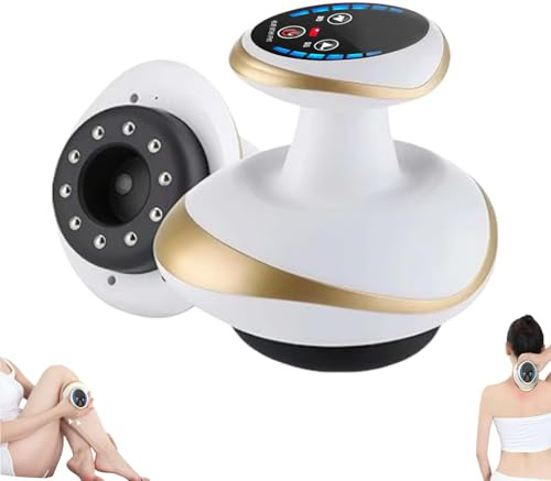 4-i-1 massageapparat mot celluliter, elektrisk sladdlös sugkoppsterapisats, elektriska skrapverktyg med 2 oljor, vakuum och elektrisk gua sha, djup massage med värme, för