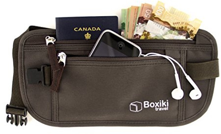 Ceinture Porte-Monnaie RFID Pochette Voyage Sécurité pour Passeport, Téléphone et Cartes - Banane Voyage Invisible Anti-Pickpocket en Nylon 210D Indéchirable pour Homme et Femme par Boxiki Travel