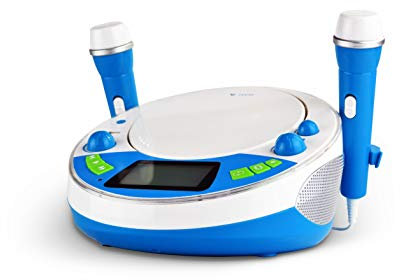 X4-TECH Bobby Joey JamBox - Kinder CD Player mit drahtlos Verbindung - MP3 Sticker blau