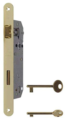 effedielle® Serratura patent grande AGB con frontale da mm.22 entrata mm.50 finitura ottone lucido.La classica serratura da infilare per porte interne ORIGINALE AGB