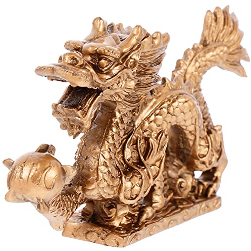 BESPORTBLE Estatuilla de Dragón Chino Estatua del Dragón Tradicional 2022 Año de Tiger Año Nuevo Fengshui Figura Figura Riqueza Y Buena Suerte Escultura Inicio Oficina Estatua Adornos