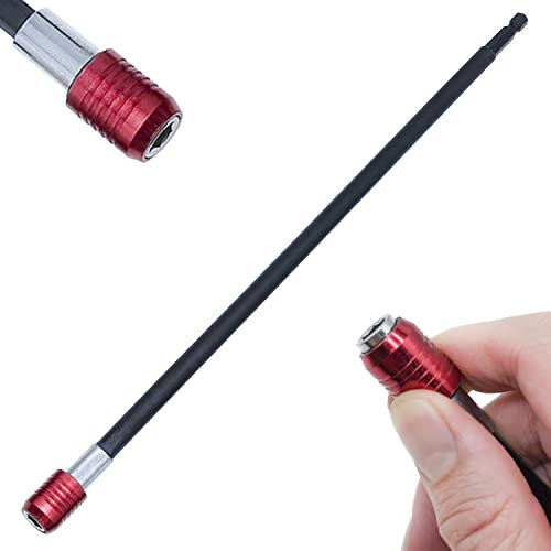 QISF 300mm Magnetic Bit Holder | 1/4 inch Hex Quick Release Bar Screwdriver Bit Extender Holder | Magnetic Extension Drill Socket Chuck Adapter | for Impact Driver Screws Nuts Drill