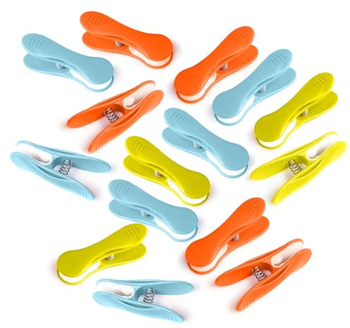 48 Pcs Soft Grip Coloured Laundry Pegs - Rust Resistant Plastic Pegs for Washing Line - Multicolour Extra Strong Clothes Clips