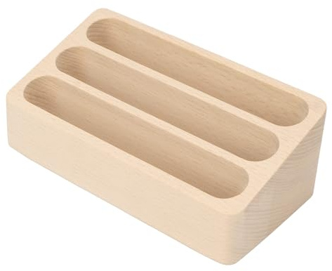 Cocoarm visitkortshållare av trä, 3 fack visitkortshållare visitkort namnkortshållare affärsnamn kort visitkort förvaring för kontorsställ skrivbord