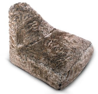 Littens Brown Bear Faux Fur Large Lounger Bean Bag - Plush, Cozy Seat for Living Room, Bedroom and Gaming, 90cm x 75cm