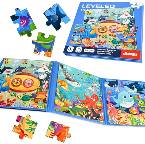 NEBURORA Puzzles magnétiques pour Enfants de 2 à 5 Ans, Jeux de Voyage, Jouets de Voyage en Avion, 48 pièces, Jeux de Puzzle, activités en Avion, Cadeaux d'anniversaire pour Enfants