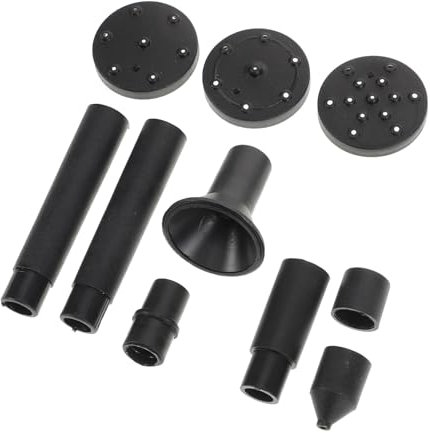 BEBEMOKO Accesorios Para Fuentes Solares 11 Boquillas De Plástico Negro, Ideales Para Estanques y Jardines, Montaje Sencillo Sin Uso De Energía Eléctrica