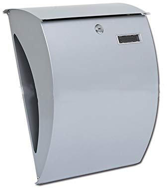 CQIKRWGWS Cassetta Postale da Parete, Cassetta Postale Europea, per Esterni, Giardino, Impermeabile, per giornali, Circolare, Semplice, Argento