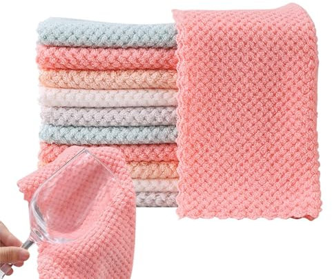 Trapos para platos de cocina, paños de limpieza , 10 toallas lavables, limpiadores de polvo para el hogar, almohadillas de limpieza multiusos para baño, suelo, mesa, comedor, escritorio, juego