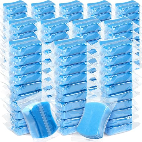 Tioncy 120 Pcs Individually Wrapped Sponges Bulk Dual-Sided Dishwashing Sponge Non-Scratch Scrub Sponges Dish Scrubber for Kitchen, Restaurant, Washing Dishes, Cleaning, Pots, Pans, Car, Bike
