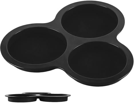 Yplkm Molde para Huevos de Freidora de Aire - Huevera De 3 Cavidades - Tazas de Silicona para Freidora de Aire - Para Cocinar Pudines Hamburguesas Pastel Horno Microondas Sándwich