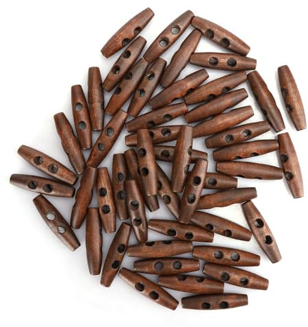 50 stycken mörka kaffesömmar, 2 hål, träknappar, DIY, kappa, kläder, tillbehör, dekoration