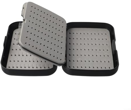 Caja de cebo de pesca con mosca impermeable de doble cara para trucha y lubina, plástico PE ligero con inserto de espuma para un almacenamiento seguro (B)