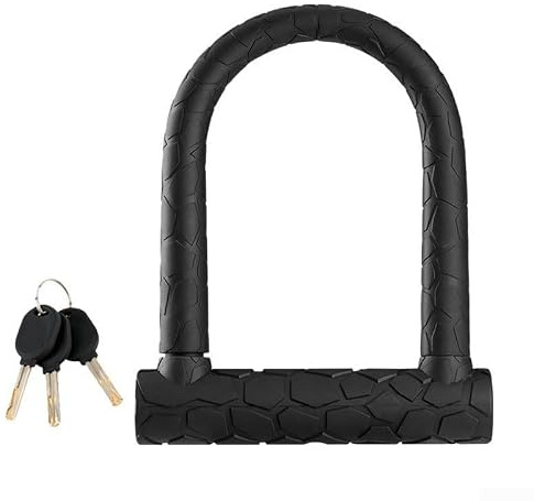 Secure Bike Lock U-Shaped with for braided Cable - Heavy Duty Anti-Theft Bicycle Lock for Motorcycles Garden Tools Shed Fence 12mm Wire(Large)