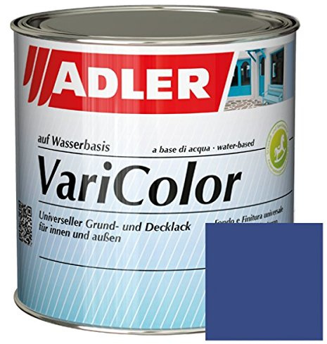 ADLER Varicolor 2in1 Acryl Buntlack für Innen und Außen - 2,5 l RAL5002 Ultramarineblau Blau - Wetterfester Lack und Grundierung - matt