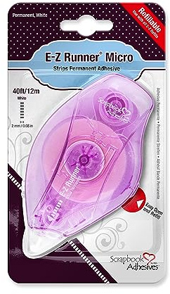 Scrapbook Adhesives by 3L double Sided E-Z Runner Micro Strips Adhesive Dispenser, 42-feet, Purple