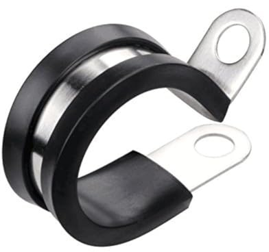 LOKMAN 20 Pack 1/2 Inch Stainless Steel Cable Clamp, Rubber Cushioned Insulated Clamp, Conduit Wire Holder Strap Clips for Tube, Pipe or Wire Cord Installation