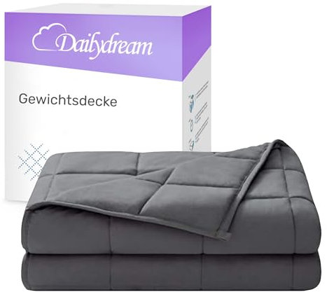 Dailydream Therapie Gewichtsdecke aus Baumwolle, 6Kg für Erwachsende,135x200cm, Grau