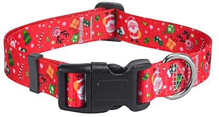 Mihqy Christmas Dog Collar, for Large Dogs, Christmas,L | Neck Fit 14.9-24.8, Multiple Patterns,4 Sizes for Small Medium Large Dogs, Comfortable for Walks and Outdoor Hikes