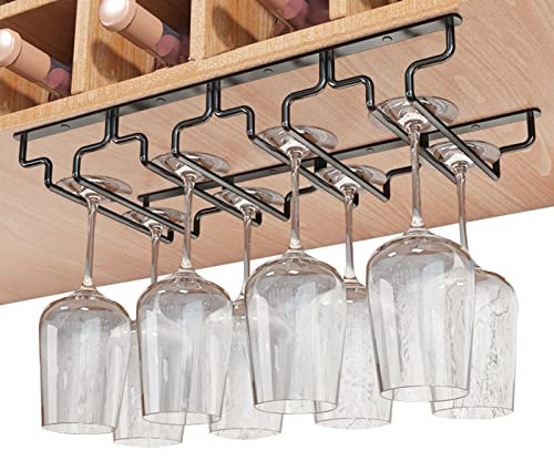 V3VOGUE Hängender Weinglashalter, Weinglasregal Unter Schrank, Stielgläserregal Weinglas Rack, Kann 8-12 Weingläser Halten, Für Rot- Und Weißweingläser Aufbewahrungsdisplay In Der Hausbar