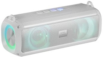 Mars Gaming MSB-XT, Altavoz Portátil + Barra de Sonido 2en1, Iluminación RGB Dinámica, Sistema de Sonido 4 Drivers 20W, Altavoz Bluetooth 5.3 + AUX/MicroSD/USB/Radio FM, Blanco