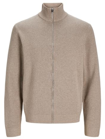 JACK & JONES Jprccmilano Stitch Cardigan à col Haut pour Homme, Grège, L