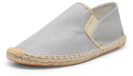 Alexis Leroy Espadrilles en Lin Bout Décontractée Plat pour Homme Gris Languette Carrée 45 EU