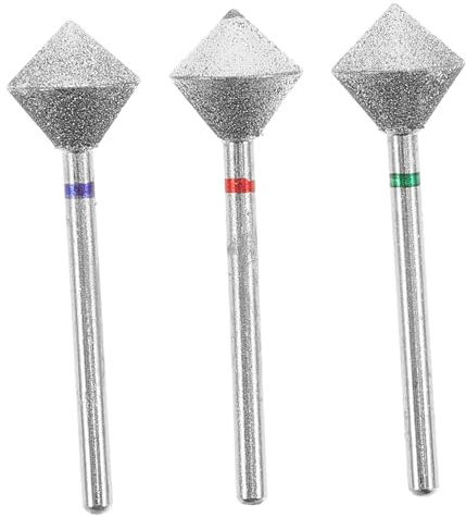 CALLARON Ensemble de 3 Forets à Ongles pour Ponceuse, Embouts en Émeri Résistants pour Manucure et Pédicure, Outil Professionnel pour Élimination des Cuticules et Peau Morte