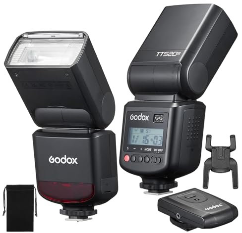 GODOX TT520 III - Flash de cámara universal Speedlite, con disparador inalámbrico GN33 433 MHz, receptor inalámbrico, modos S1/S2, 8 niveles de potencia, compatible con cámaras Canon, Nikon, Pentax