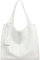 Caspar Große Damen Leder Schultertasche XL Shopper mit praktischer Innenaufteilung - PREMIUM LINE - Modell No.832 - Made in Italy, Farbe:weiß