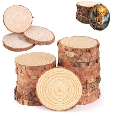 20 Piezas Rodajas Madera,Diámetro 9-10cm,Rodajas De Madera Discos,Troncos Madera,Troncos Decorativos,Troncos Madera Decoracion,Adecuado Para Bricolaje, Manualidades, Bodas, Decoraciones De Festivales