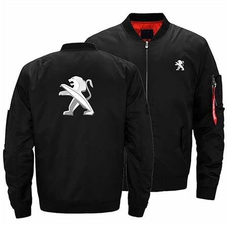 WDOZHGF Baseballjacka för män med ståkrage klassisk pilotstil B.Z. Casual sportkläder med långa ärmar, svart, 3XL