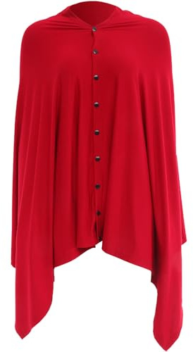 OSOLADY Copertura per Allattamento in Cotone Multifunzionale Bottoni, Poncho Donna per Protezione Completa e Attività All'aperto, per Madri che Allattano