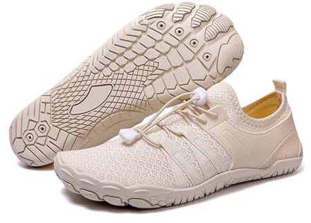 Barefoot Shoes Womens, Quick Dry Water Shoes Men Women, Aqua Beach Sneakers with Wide Toe Box, Non-Slip Rock Climbing Footwear, Swim Surf Diving Hiking Gym, 3-10 UK