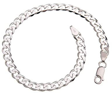 Silberketten Store Panzerkette Armband Herren Silber 5mm I Panzerarmband Herren Silber 925 nickelfrei I Männer Armband 1,2mm Stärke mit Karabiner