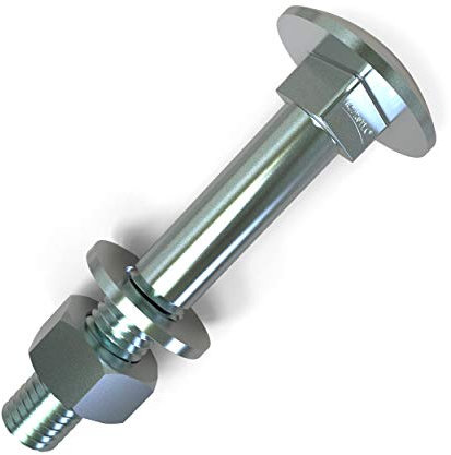 AUPROTEC M6 Schlossschrauben Flachrundkopfschrauben + Muttern und U-Scheiben Länge 20-120 Auswahl: 10 Stück M6x70