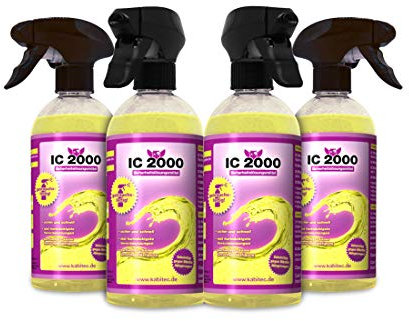 KABITEC IC 2000 Sicherheitslösungsmittel ohne Duftstoffe Set - 4x 500 ml, gebrauchsfertig im hochwertigen Handsprühgerät ¦ Universal-Reiniger in Profi-Qualität, Nikotinentferner Industriereiniger