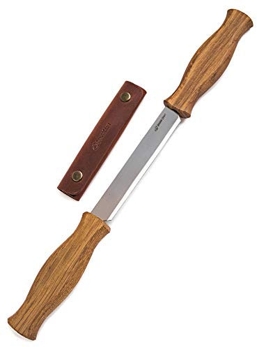 BeaverCraft Ziehmesser mit Lederscheide DK1S-4,3 Straight Shave Knife Holzschnitzwerkzeuge Handwerkzeug für die Holzbearbeitung
