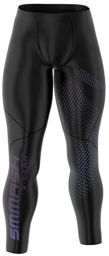 SMMASH Gleam Sport Långa Leggings för Män, Herr Kompression Löpning Leggings, Träning sporttights, funktionsunderbyxor, Gym, OCR, Andas och Lätt, Antibakteriellt Material, Tillverkad i EU (L)
