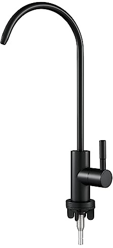 KEOKBON SUS304 Robinet de purification d'eau potable pour évier de cuisine pour osmose inverse ou système de filtration d'eau - Robinet d'eau potable (pas de robinet d'eau chaude et froide) - Noir