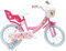 Vélo Enfant 16'' Fille Princess de Disney équipé de 2 Freins, Panier Avant, Porte poupée arrière, Garde-boues et Stabilisateurs, Rose